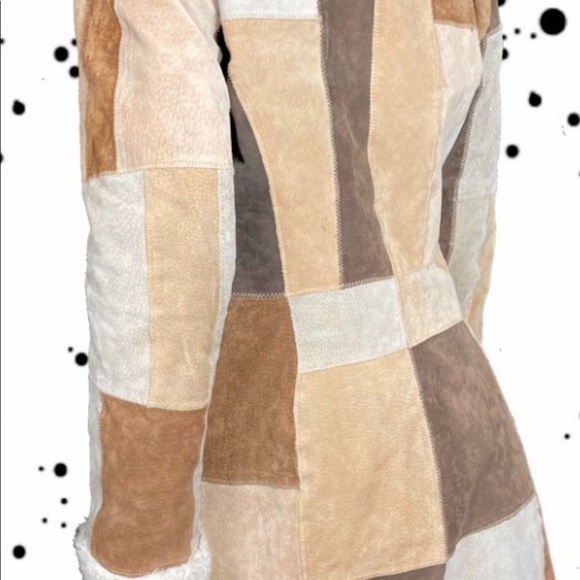 Vintage women’s y2k suede patchwork coat! - Picture 4 of 4